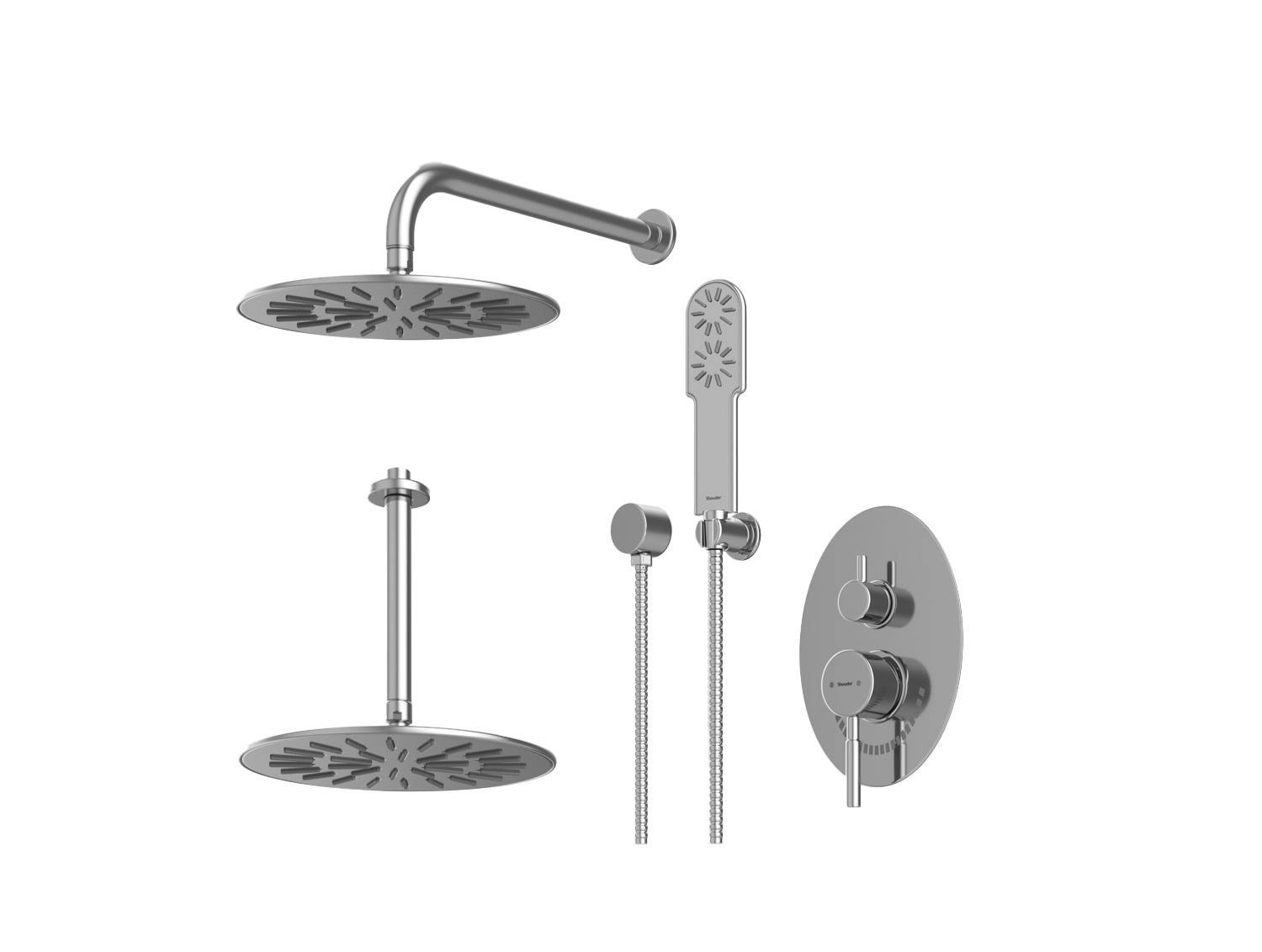 شیر حمام توکار شودر مدل روگن BRASS | تیپ سه 3